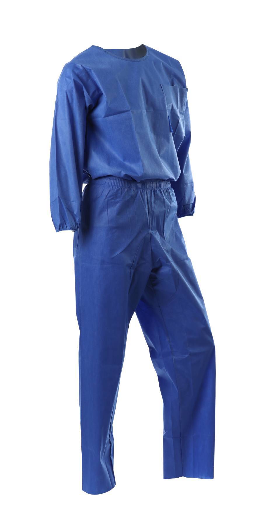Alpha Protech®AquaGuard®临界覆盖一次性长袖蓝色磨砂裤