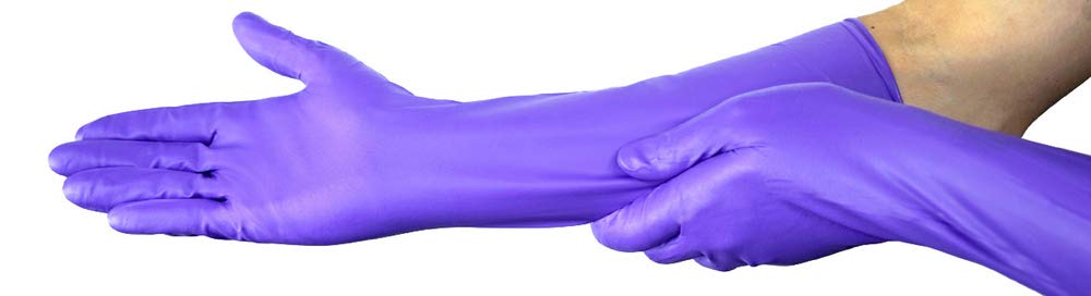 Halyard®健康紫色丁腈最大一次性无粉16英寸丁腈检查手套