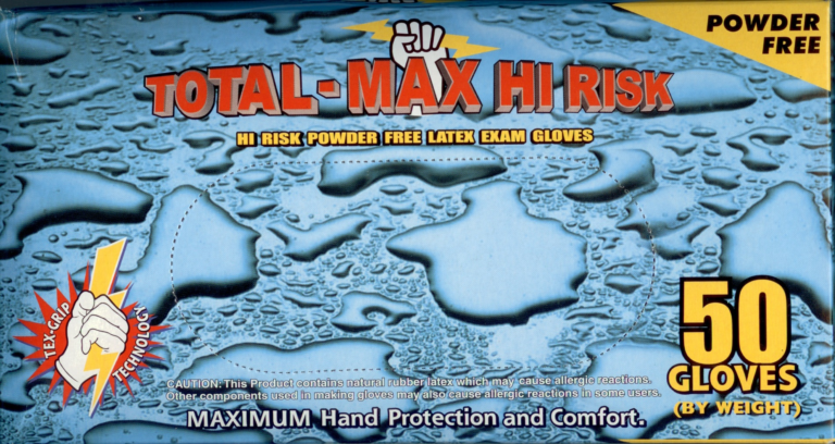 埃米尔ald 15-mil Total-Max Powder-Free Blue Latex Exam Gloves