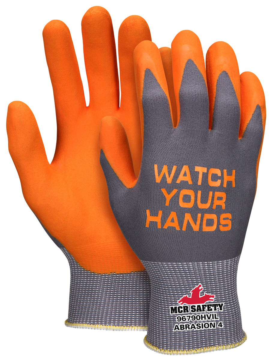 96790HVI MCR安全高可见度“注意你的手”安全手套