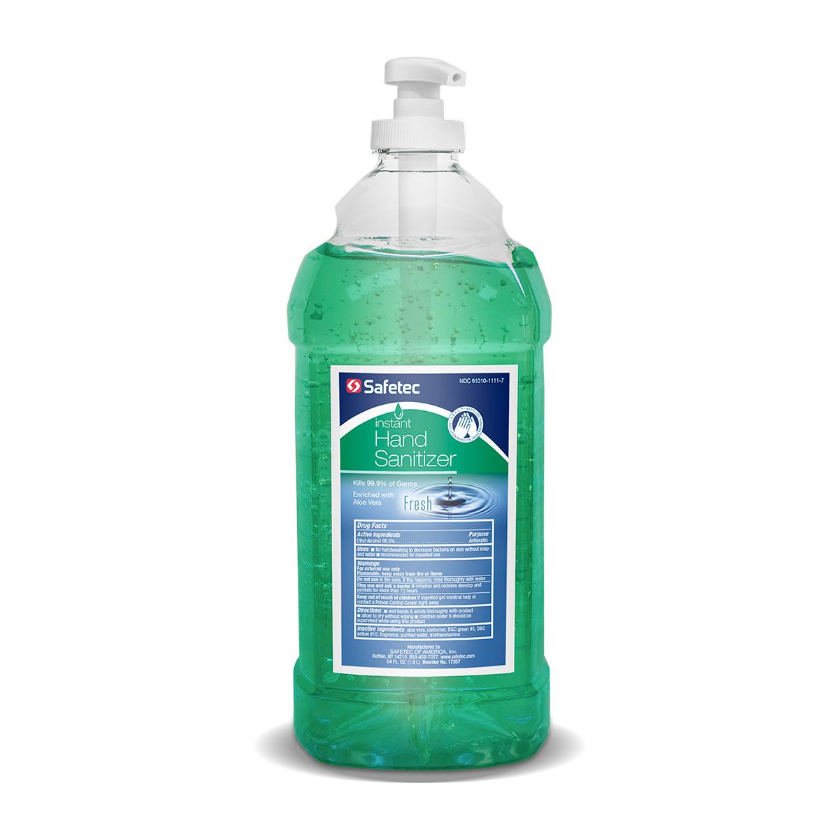 17357 Safetec®66.5%乙醇含芦荟洗手液(64盎司泵装瓶)