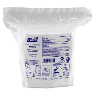 9217-02无酒精洗手湿巾用于Purell®高容量湿巾分发器