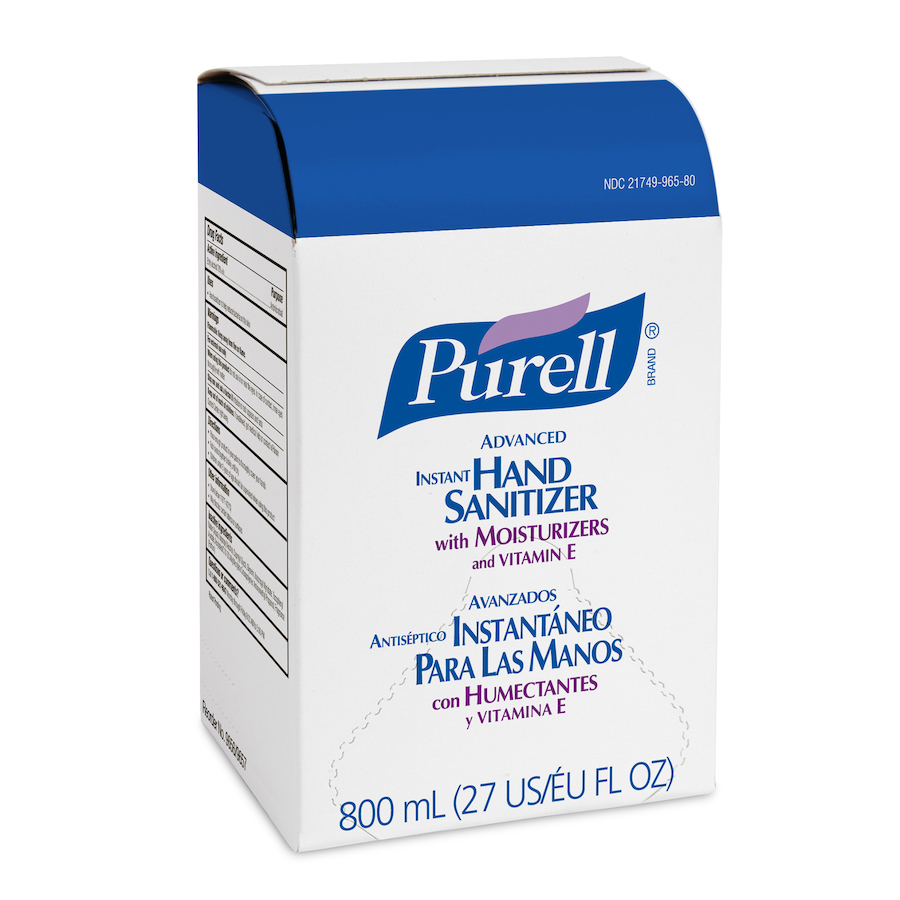 9657-12 Purell®高级即时洗手液凝胶，800ml袋装系统