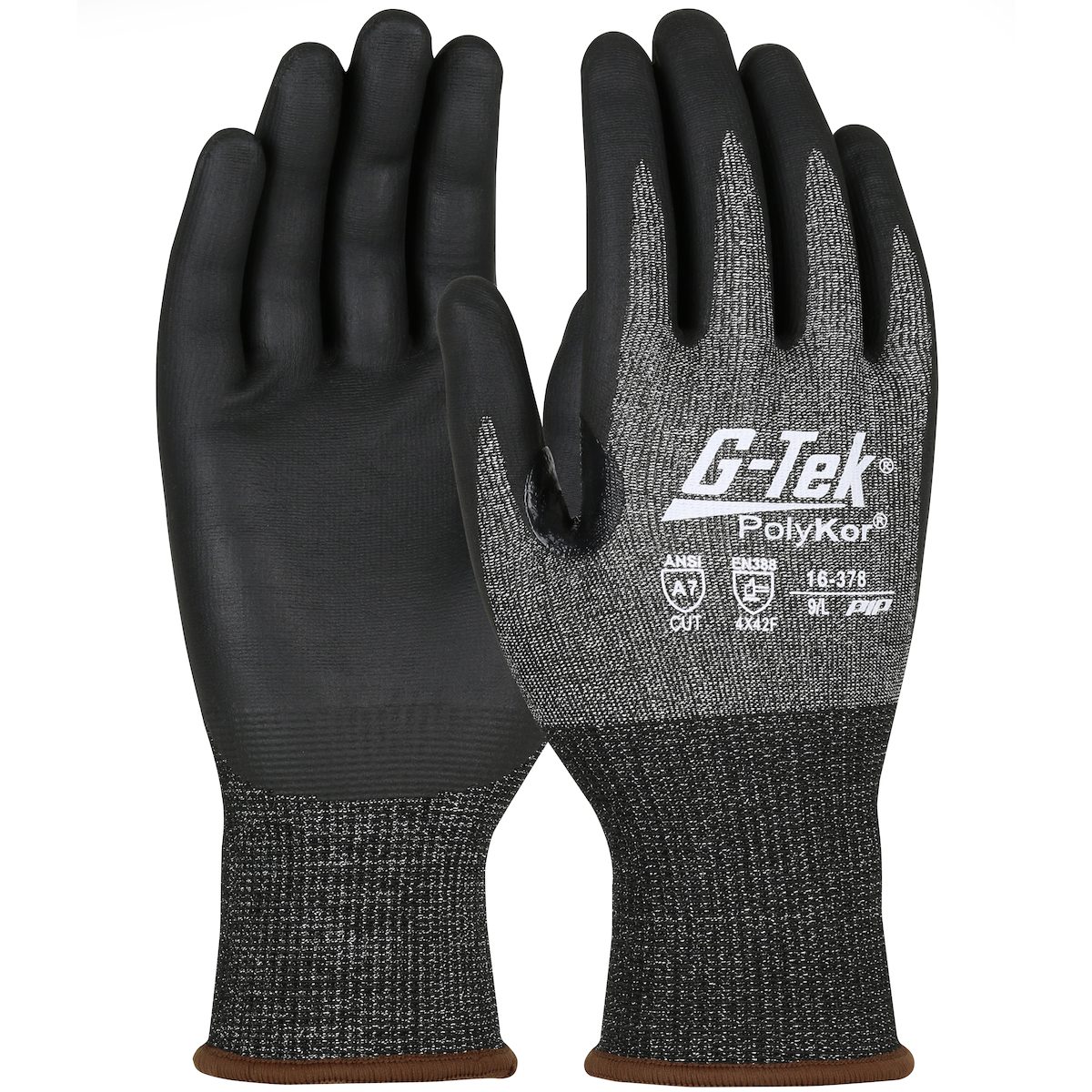 PIP®G-Tek®无缝针织PolyKor®X7™手套，手掌和手指上涂有丁腈泡沫涂层握把-触摸屏兼容