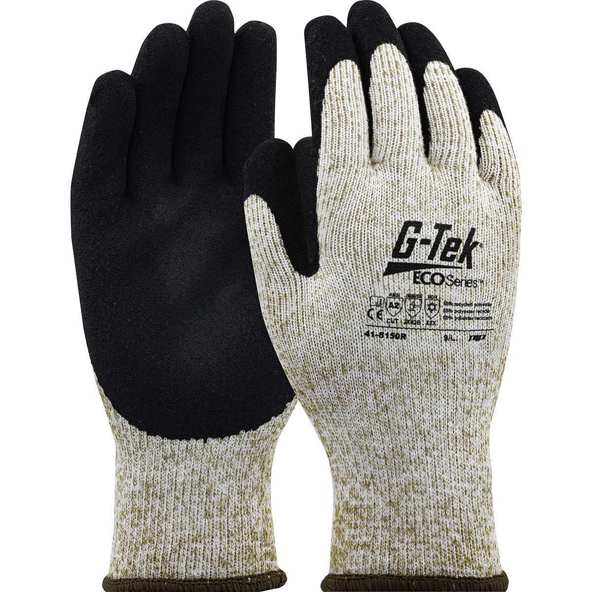 #41-8150R PIP®G-Tek®ECO系列™微表面乳胶涂层无缝针织A2抗切割工作安全手套