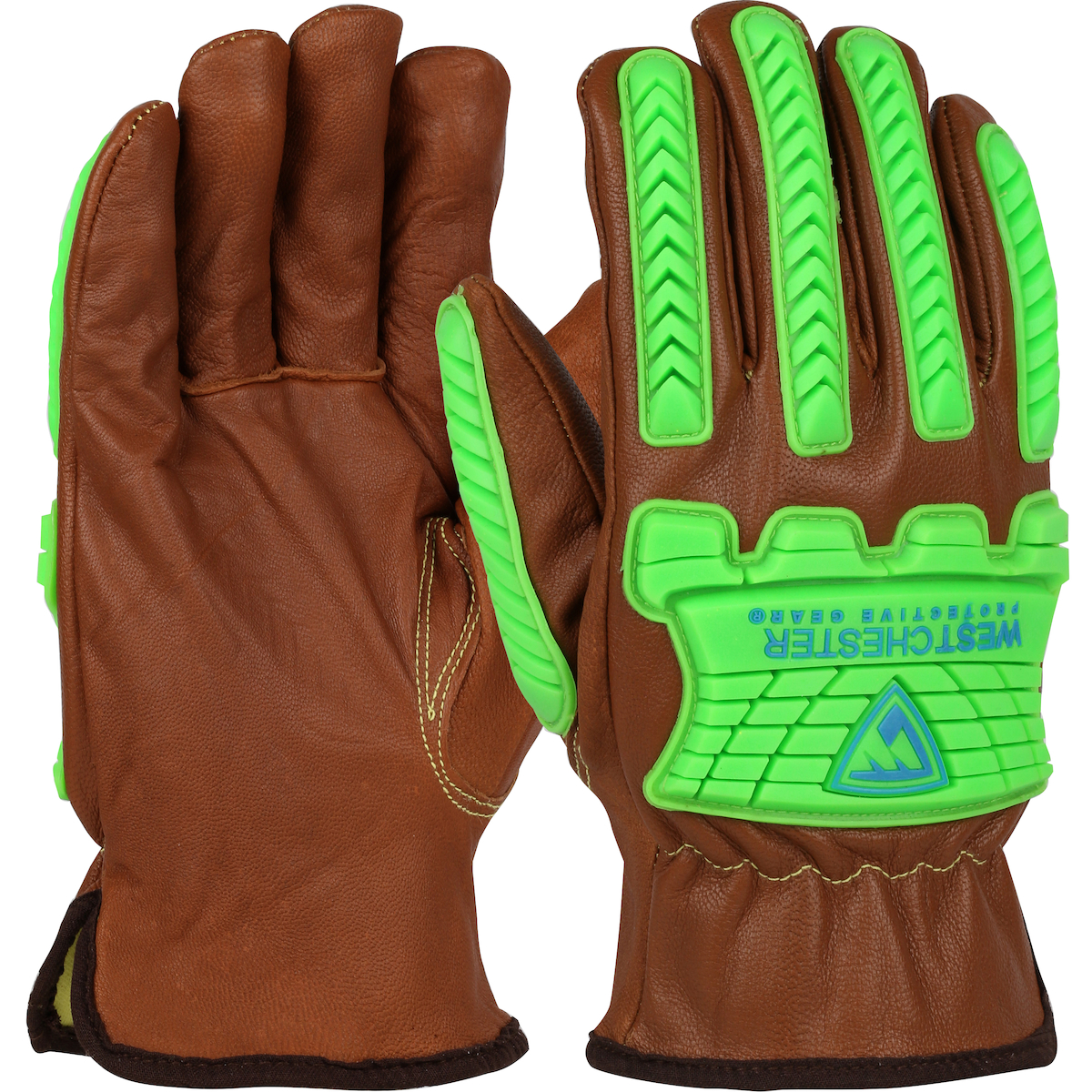 KS993KOAB PIP® West Chester® Top Grain Goatskin Impact Leather Drivers Glove with Para-Aramid Lining and Keystone Thumb feature Oil Armor™