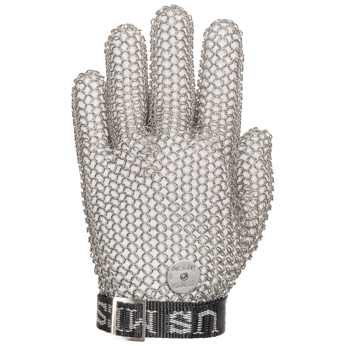 USM-1190 US Mesh®不锈钢网手套，加强手指胯部和可调绑带-前臂长度
