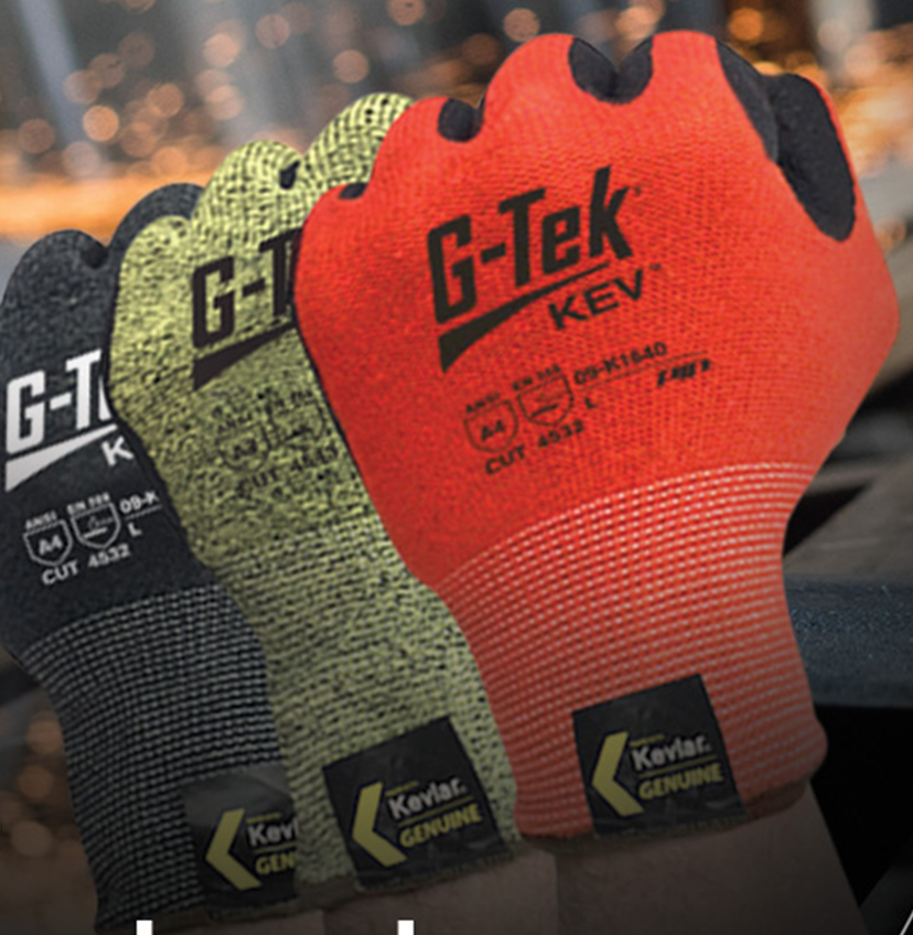 PIP®G-Tek®KEV棕榈涂层无缝针织切安全手套