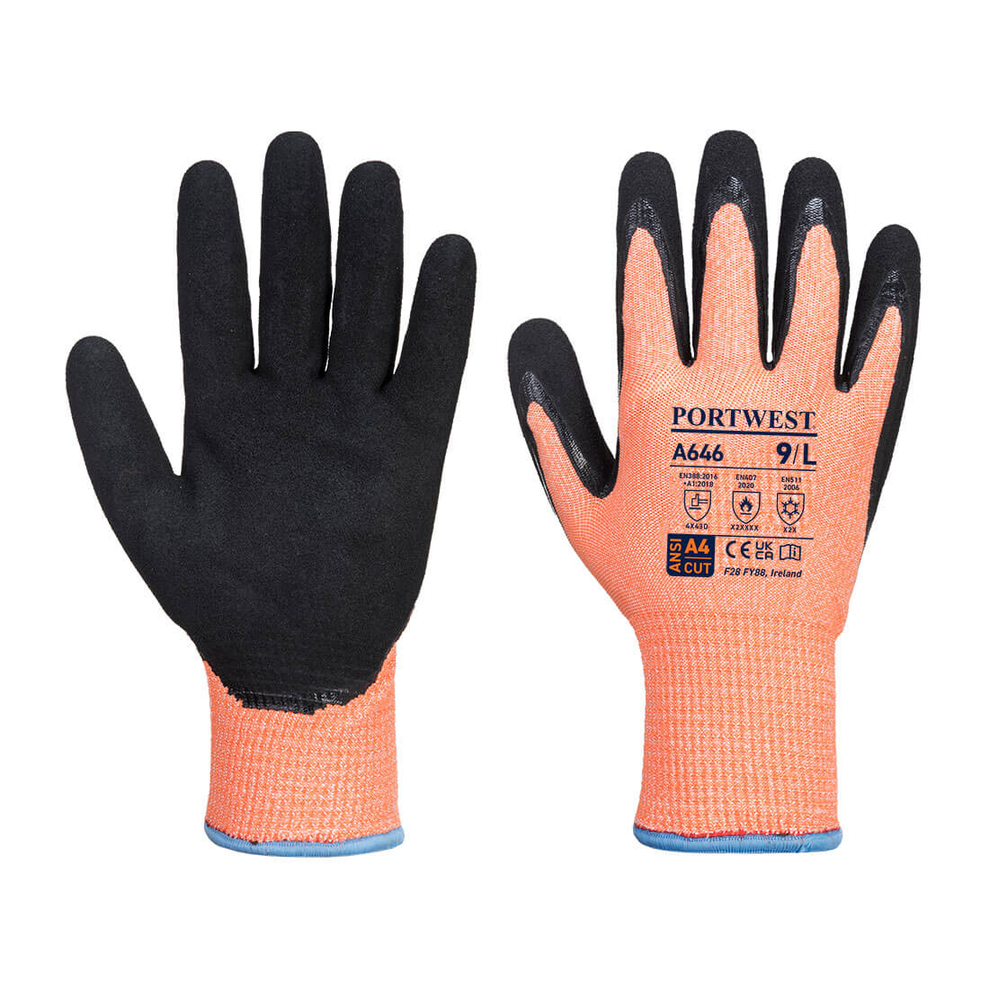 A646 Portwest®Vis-Tex冬季HR切割安全工作手套