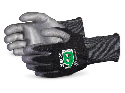 #S13KBPU高级手套®翡翠CX Lite™13号尼龙不锈钢针织切割保护工作手套PU手掌