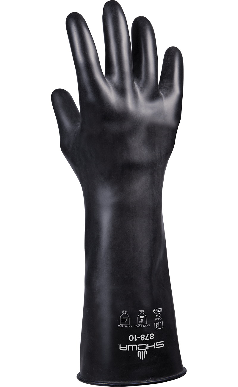 昭和878®25-Mil无衬里的光滑的丁基橡胶化学ical-Resistant Gloves