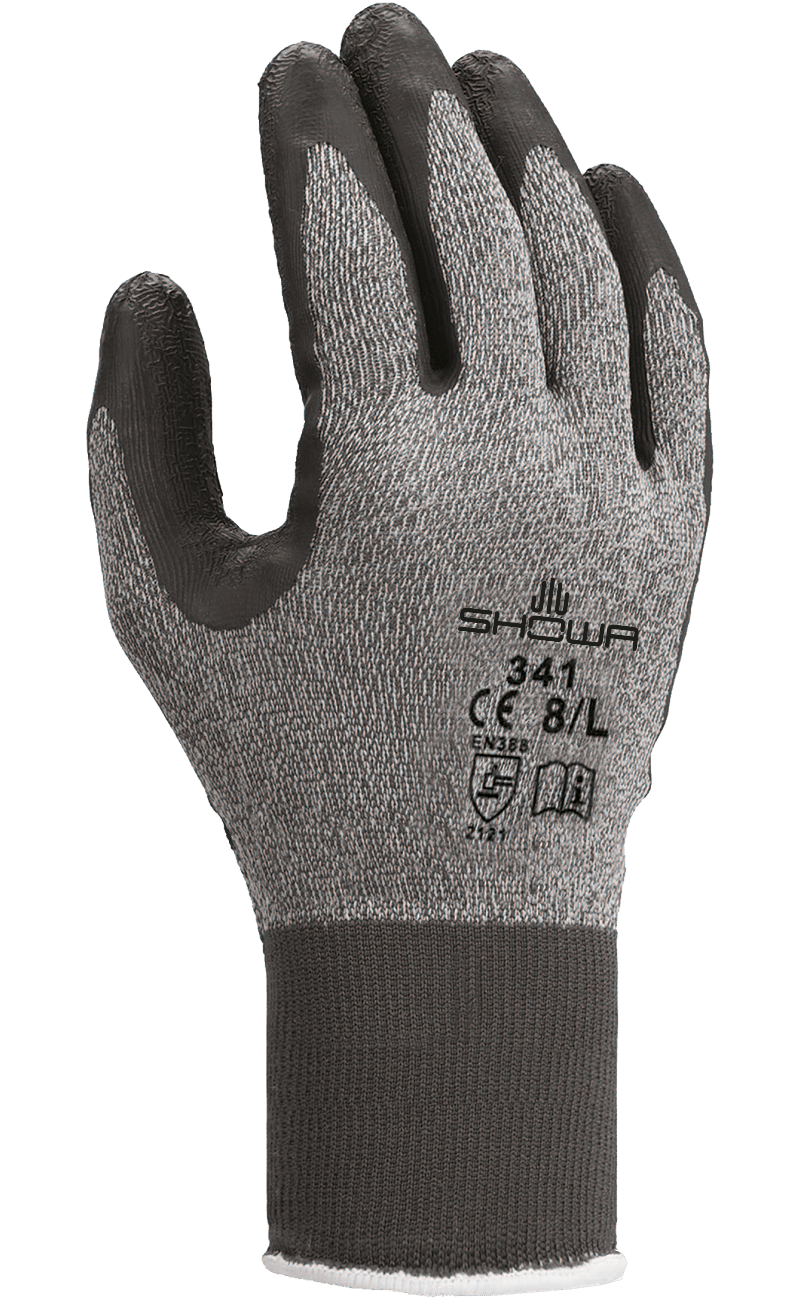 昭和®341灰色乳胶涂层无缝针织手套