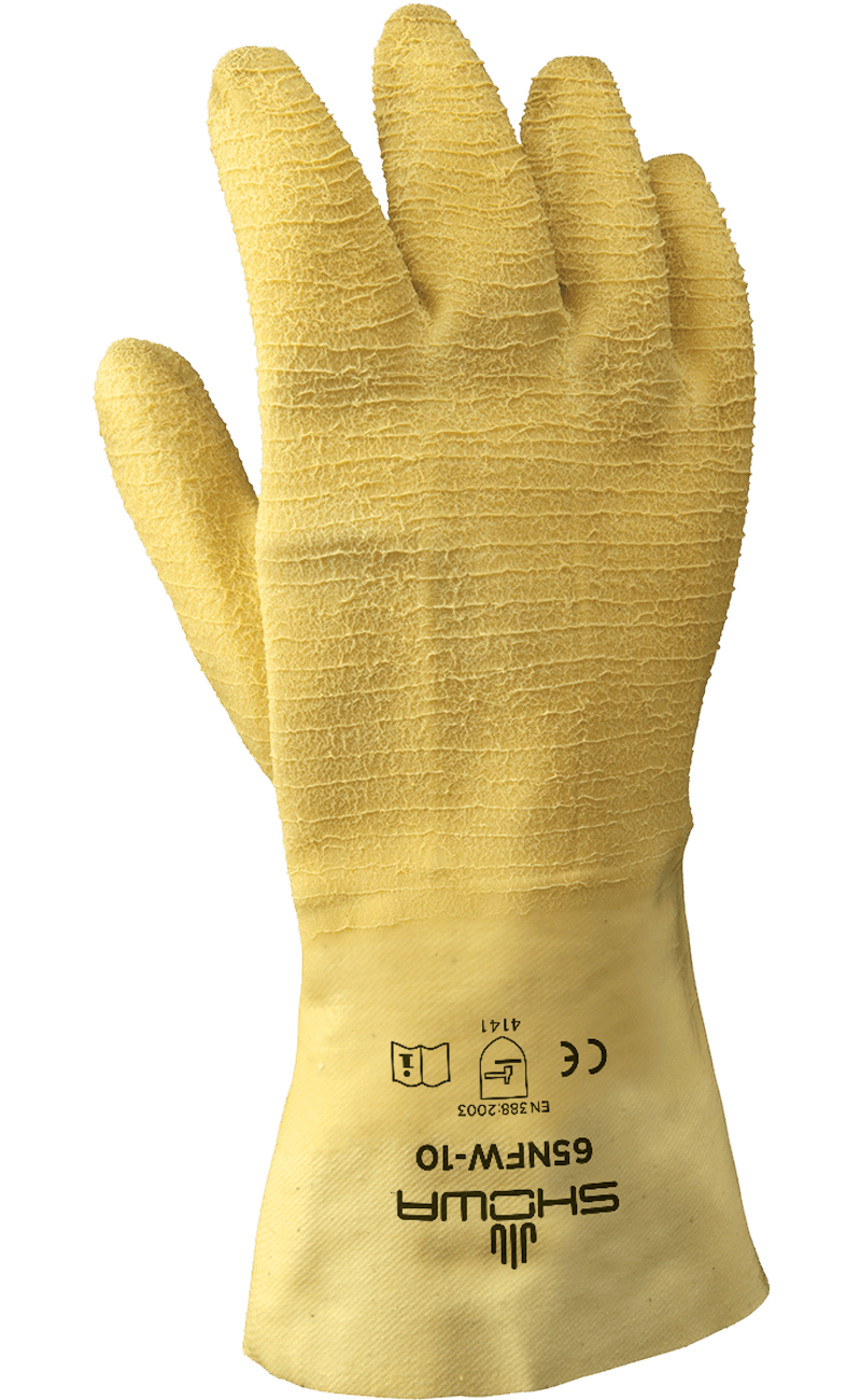 昭和®65NFW橡胶涂层12英寸护手手套