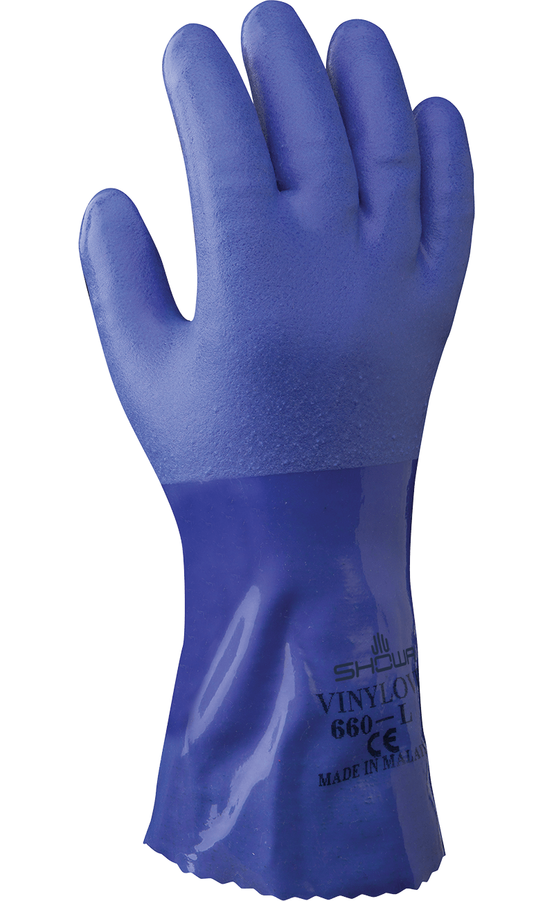 昭和®Atlas®660 12英寸蓝色三涂层PVC手套