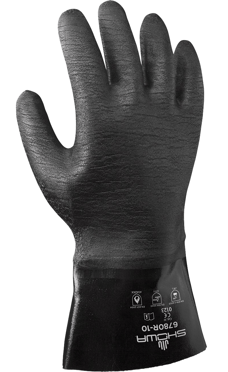上海owa® 6780R Neoprene Coated Cotton Knit 12-inch Gloves with Rough Grip