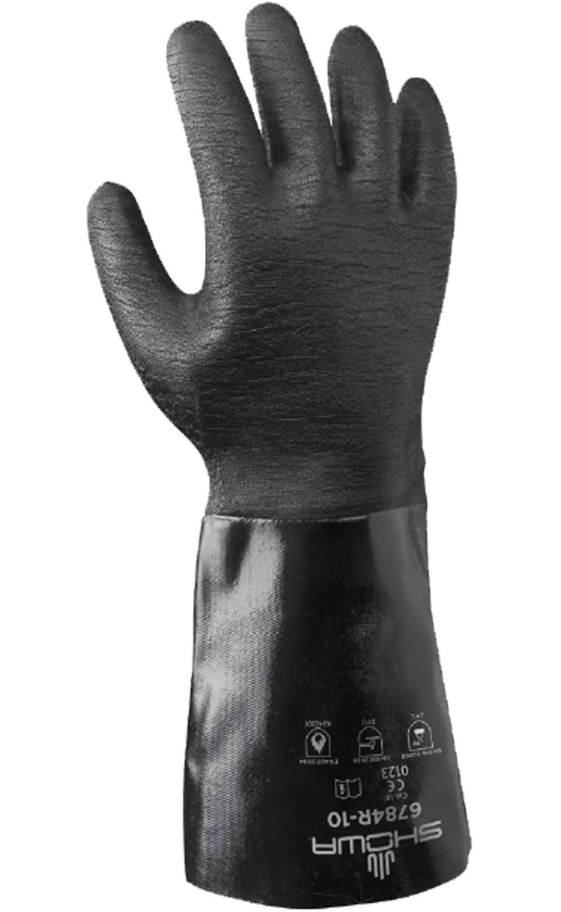 昭和®6784R氯丁橡胶涂棉针织14英寸粗糙质地手套