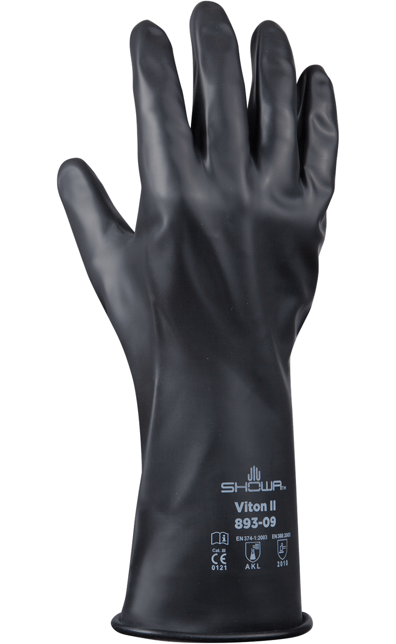 昭和893®氟橡胶®无衬里的化学- 12英寸的长度Resistant 12-mil Butyl Gloves
