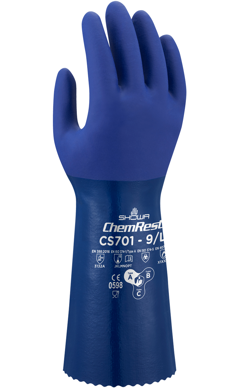 昭和®Atlas®CS701双涂层14英寸长丁腈手套-
