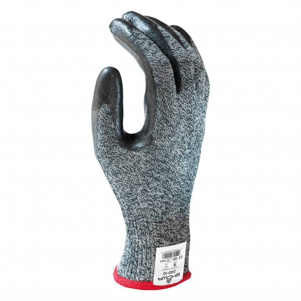 Showa®240阻燃2级电弧闪光A4防割伤手套，氯丁橡胶手掌涂层