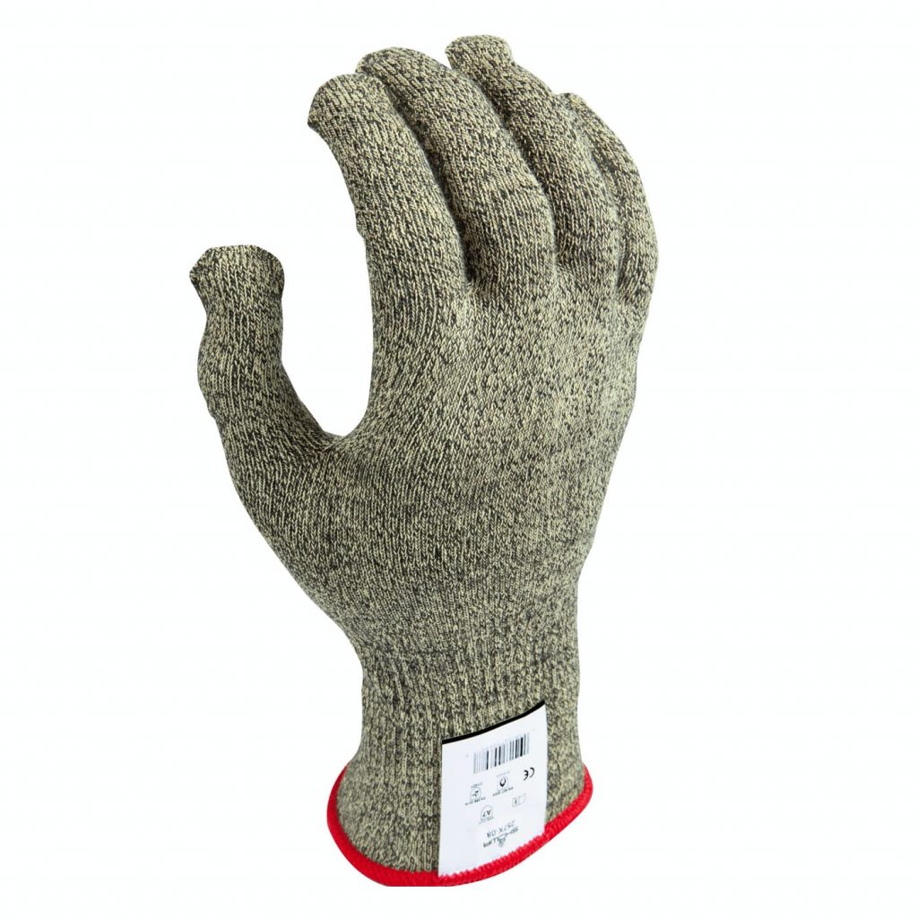 昭和®257 x裸13-gauge芳纶无缝针织cut level A7 gloves