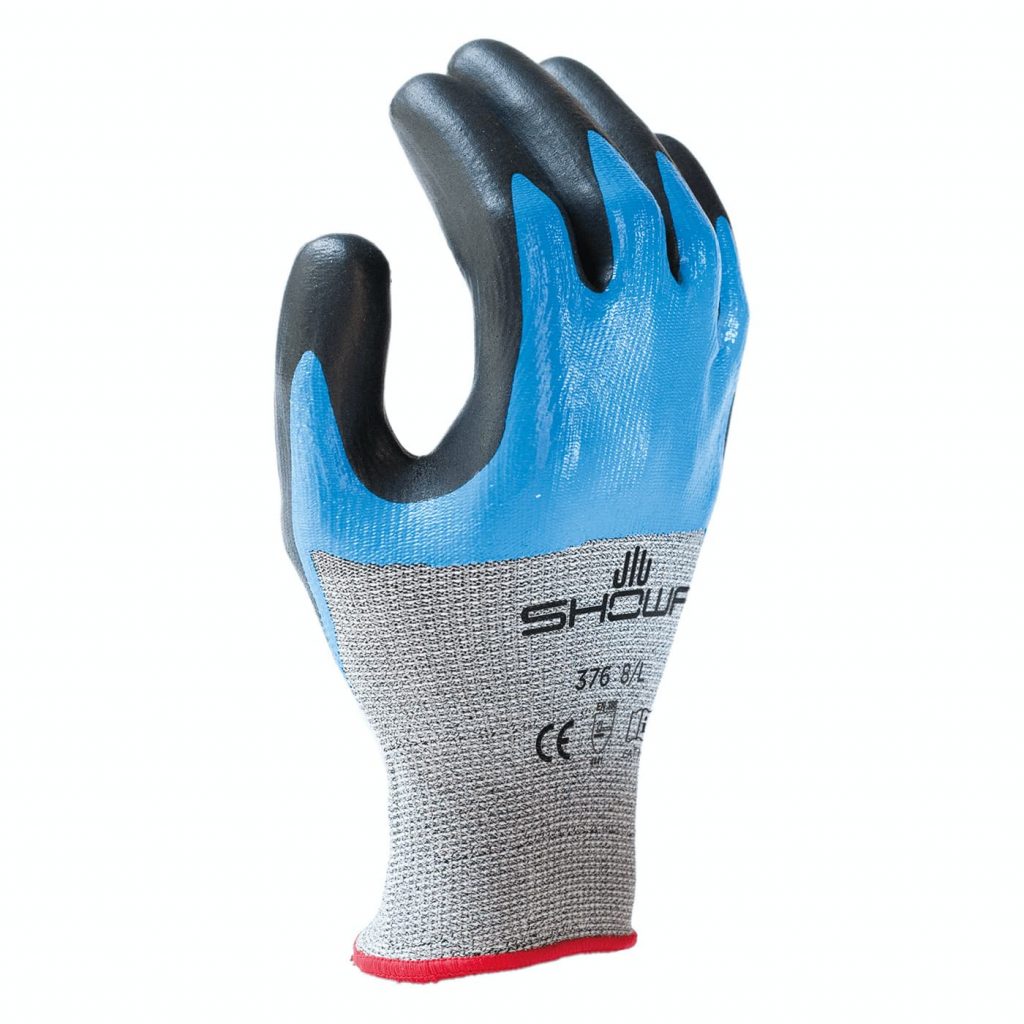 昭和®S-Tex®376双丁腈涂层黑烷线圈A4手套