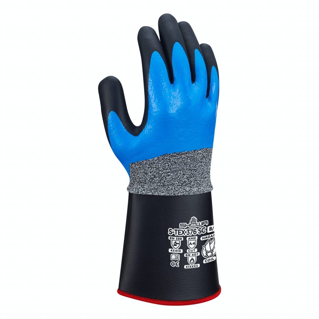 昭和®S-Tex®376SC双腈涂层Hagane线圈A4安全袖口工作手套