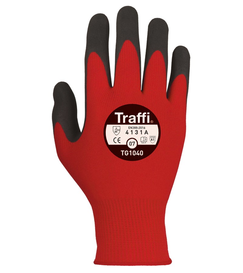 TG1040 TraffiGlove® X-Dura Nitrile Coated 13-Gauge Seamless Knit Industrial Work Gloves