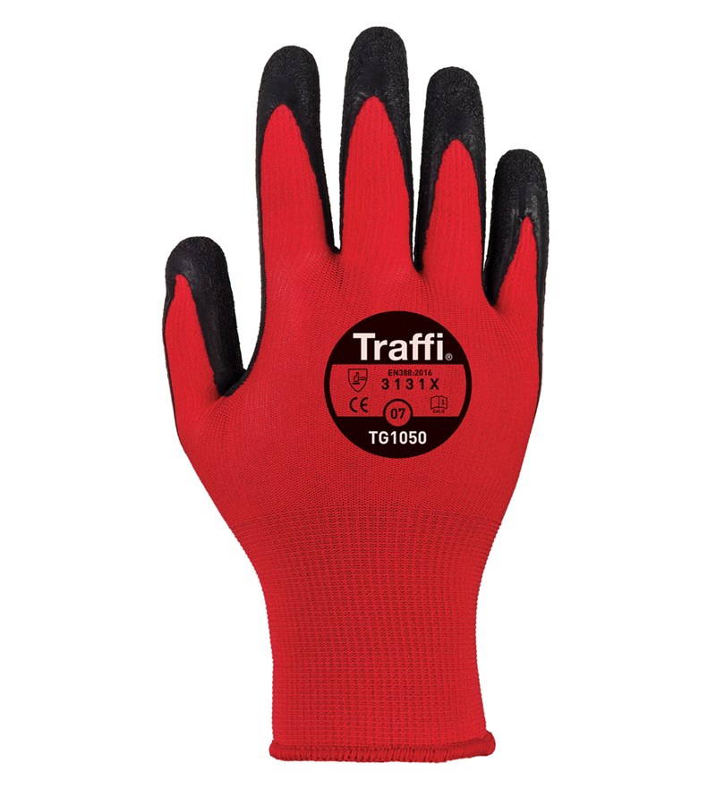 TG1050 TraffiGlove®工作手套，x -硬膜橡胶涂层手掌