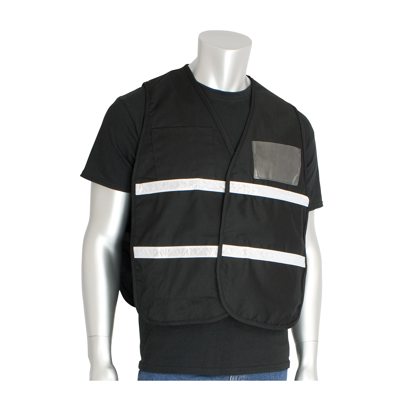 #300-1502 PIP® Non-ANSI  Black Incident Command Vest - 100% Polyester