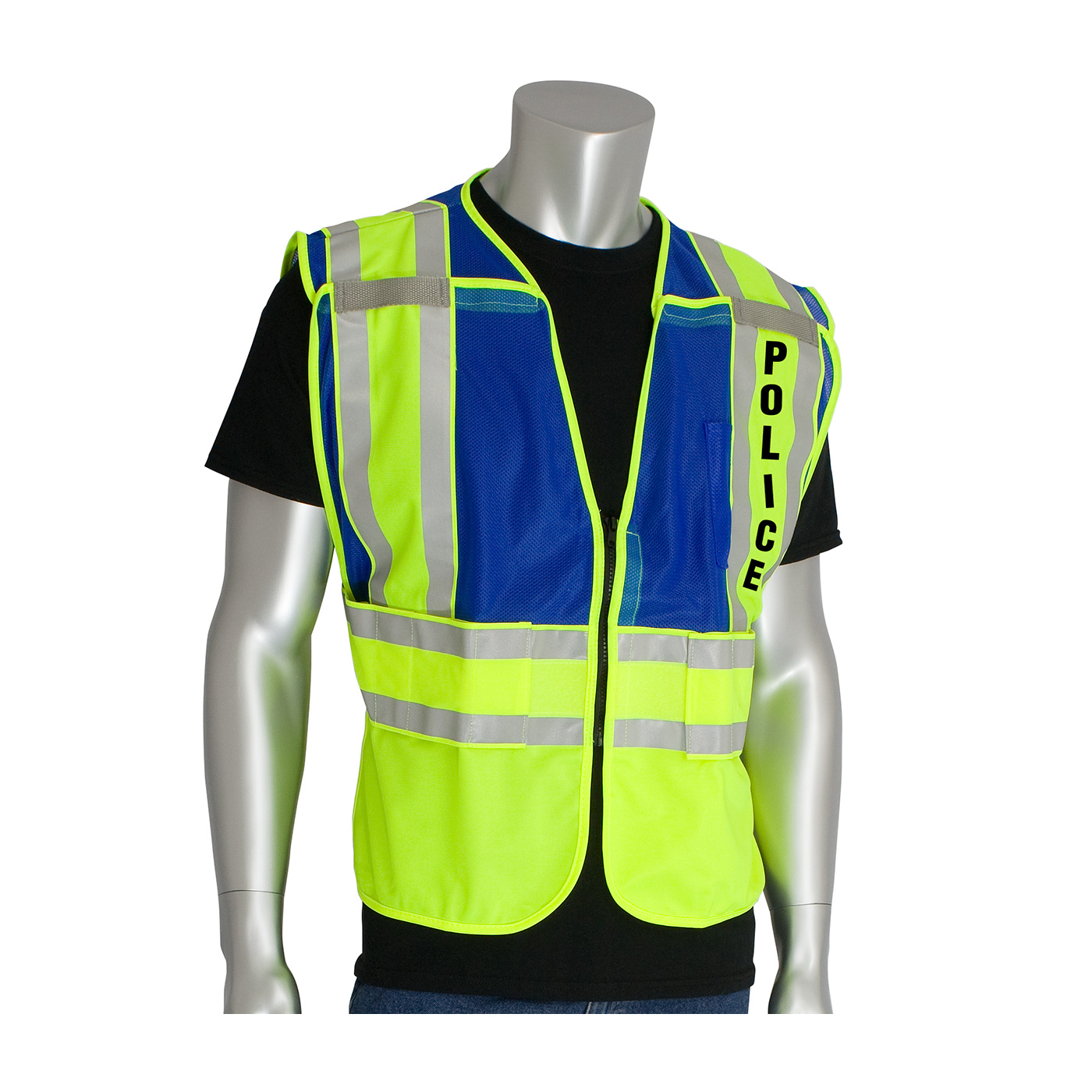 皮普®ANSIType P Class 2 Public Safety Vest - POLICE Logo #302-PSV-BLU
