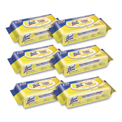 99716 Lysol®品牌消毒湿巾柠檬和酸橙花香味- 80计数弹性包装