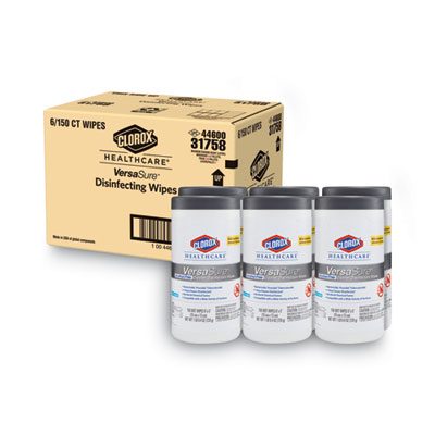 31758 Clorox®Healthcare VersaSure Cleaner消毒湿巾- 6.75 ' x 8 ' - 150 /罐