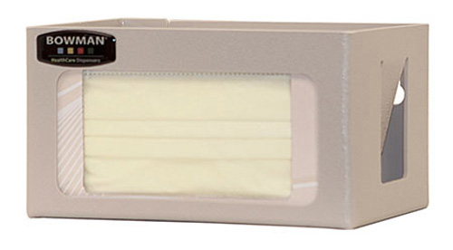 FM100-0212鲍曼®石英米色ABS塑料分配器持有一个耳环式口罩的通用盒