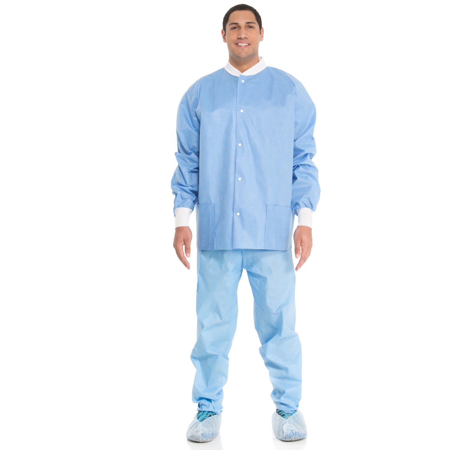 10067 Halyard®健康一次性专业防护实验室夹克，带口袋和针织袖口