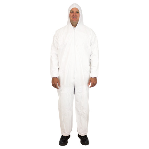 Safety Zone® Individually Packed Disposable Microporous Protective Coveralls w/ Hood & Elastic Cuffs