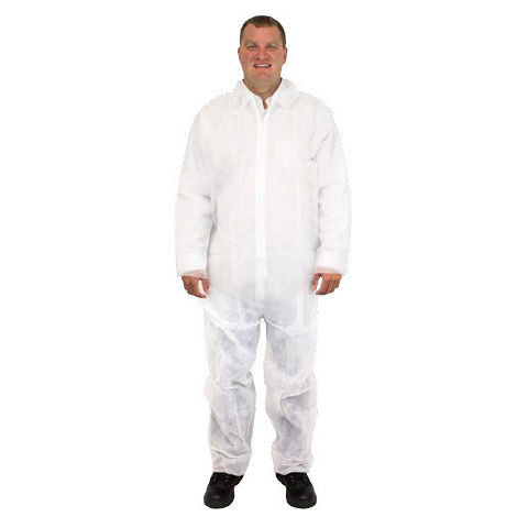 # dcw - size安全区域一次性白色聚丙烯标准防护工作服。