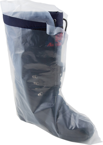 #BPD5-SIZE-5T Safety Zone®一次性透明5-mil 16-in高聚乙烯靴套带领带