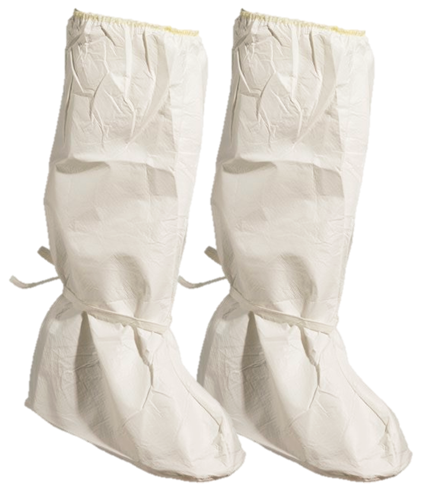 Alpha Protech®UltraGrip弹性高顶靴套，脚踝系带，白色