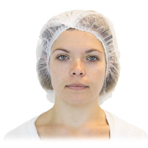 DBWH-SIZE-1-PL供应源安全区®一次性白色褶皱聚丙烯蓬松帽(聚袋)
