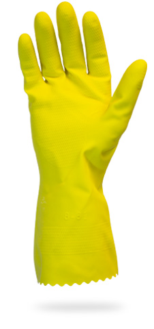 GRFY-(SIZE)- 1s安全区®18密黄色羊毛衬里乳胶手套