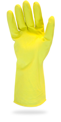 GRFY-(SIZE)- 2t - r /C安全区域®20毫升黄色绒毛衬里乳胶手套