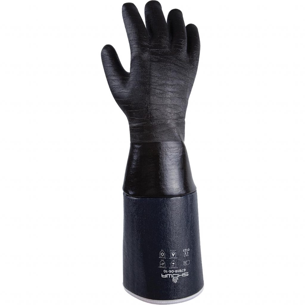 昭和®6781R-06 12-in氯丁橡胶涂层三层泡沫绝缘手套，6英寸丁腈层压套管