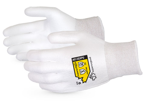 S13SXPU Superior Glove®Superior Touch®13号针织无尘室手套w/ Dyneema®聚氨酯手掌gydF4y2Ba