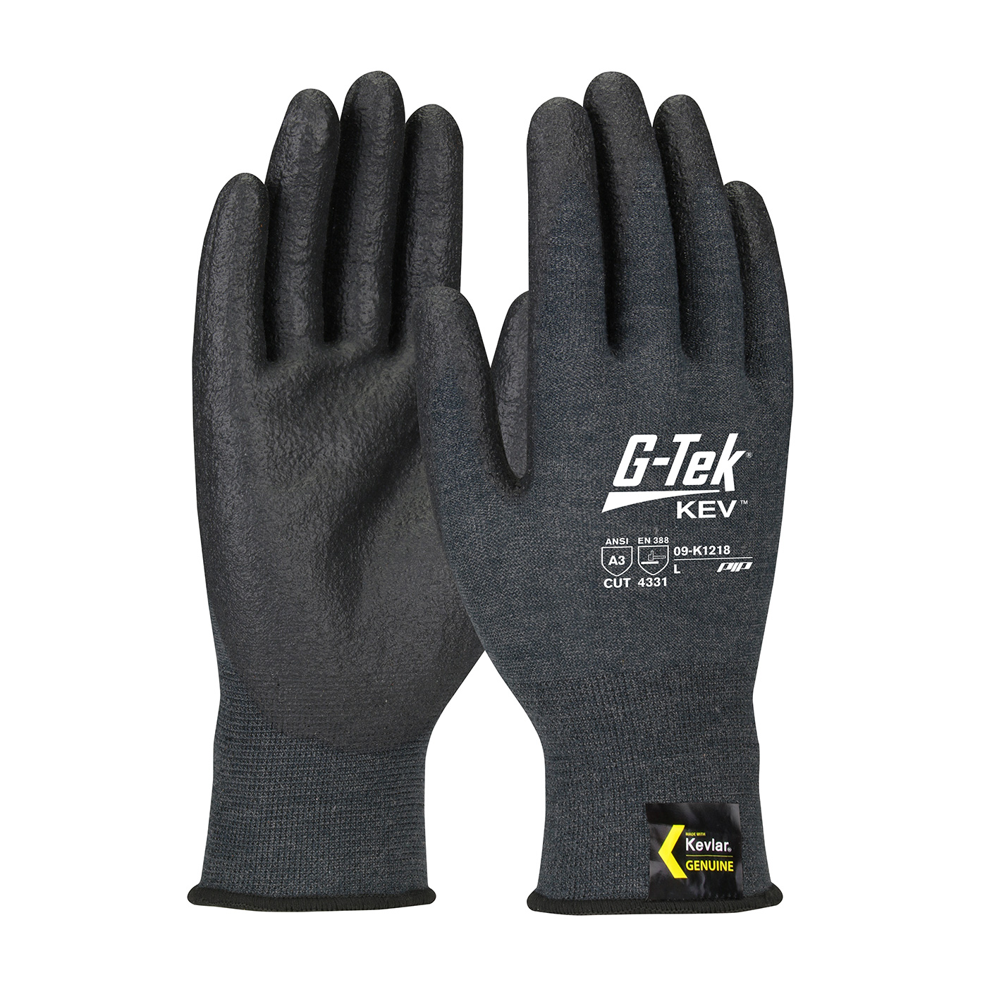 09-K1218 PIP®G-Tek®Kev™Kevlar®NeoFoam手掌和手指涂覆无缝针织手套
