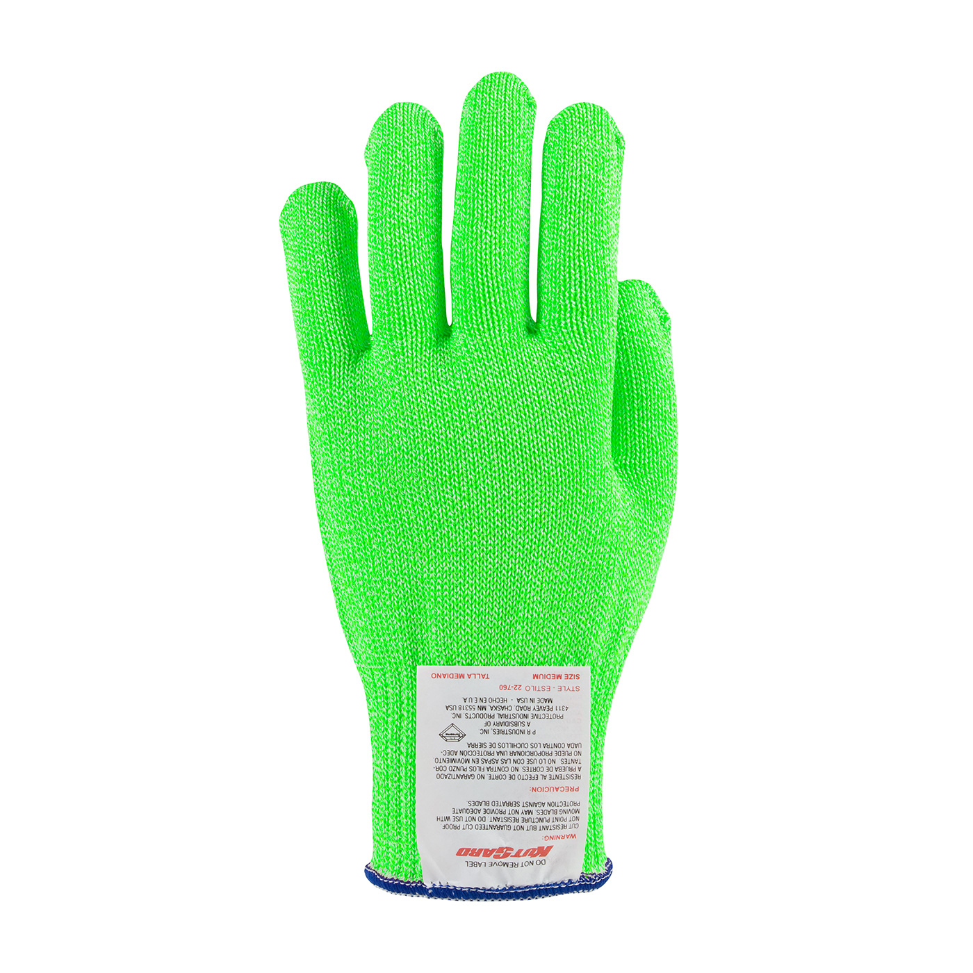 PIP®亮绿色Kut-Gard®Dyneema®混合切割A7级抗菌手套-中等重量