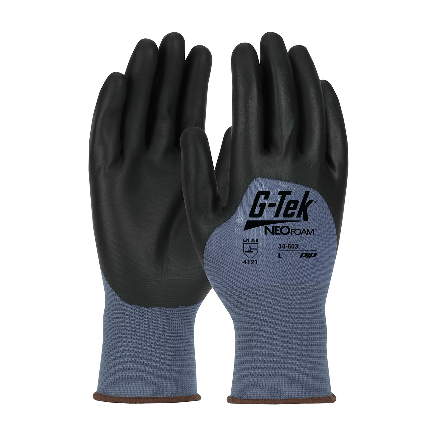 PIP®G-Tek®无缝尼龙针织手套，新泡沫涂层手掌，手指和指关节