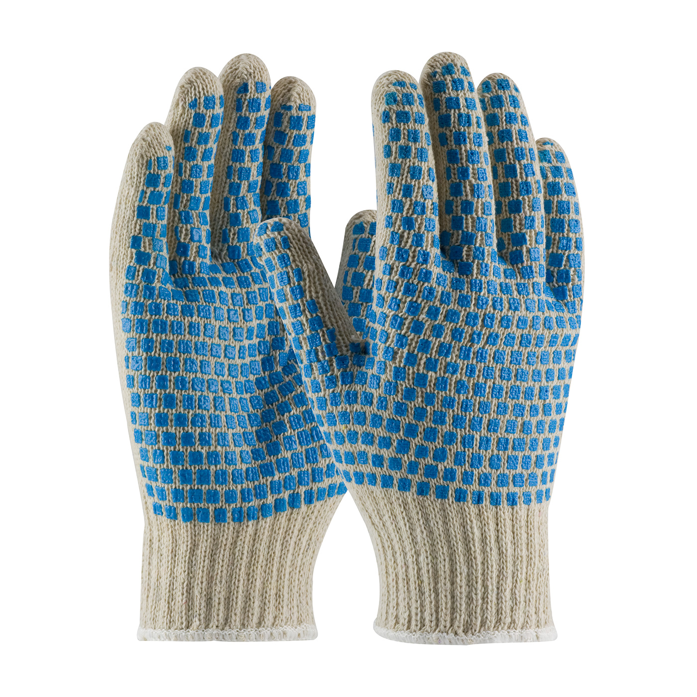 皮普®无缝针织Cotton / Polyester Glove with Double-Sided PVC Brick Pattern Grip - Regular Weight #36-110BB