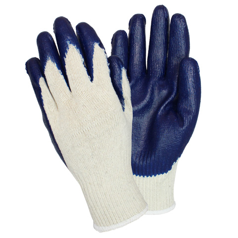#GSPC-SIZE-2C安全区域棉/聚脂针织手套，乳胶手掌涂层