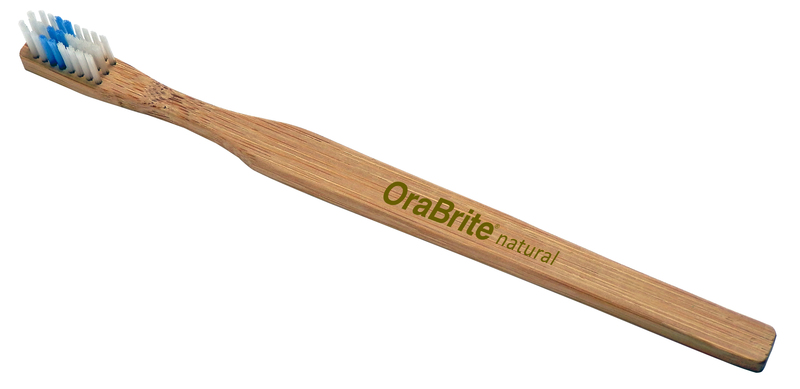 ORA22919 OraBrite可生物降解竹制成人紧凑型患者头牙刷，软指示刷毛