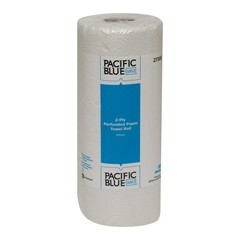 27385 GP PRO太平洋蓝色精选™2层穿孔卷毛巾，白色